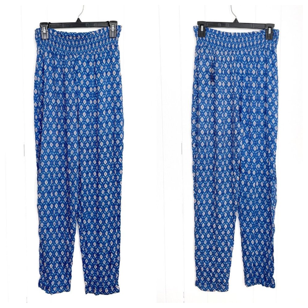 NEW Forever 21 Blue Pattern Harem Pants Size Large